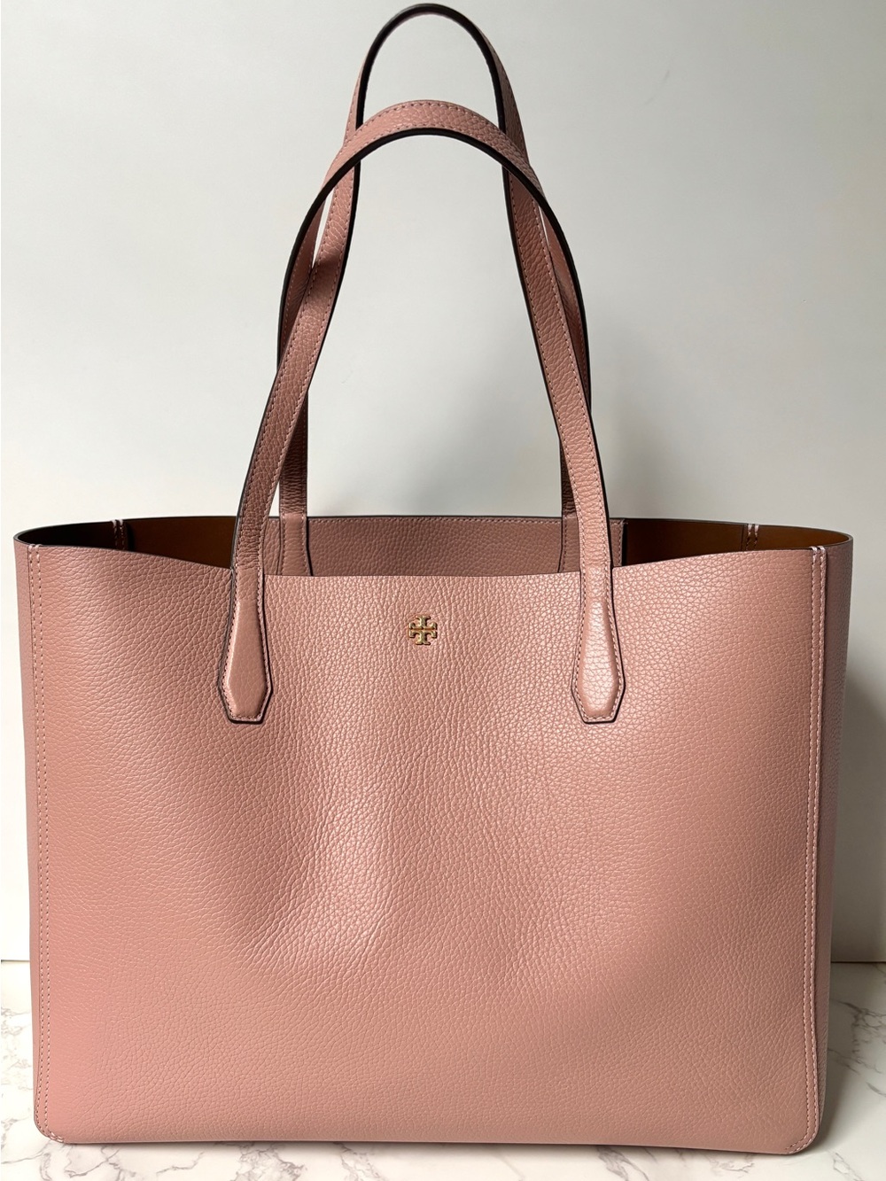 Tory Burch Large Blake Tote Pebbled Leather Pink